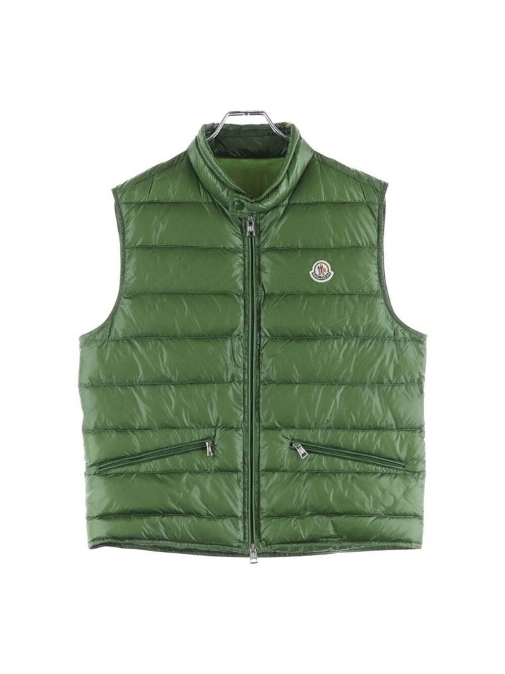 Moncler Gui Gilet Down Vest Green with Emblem